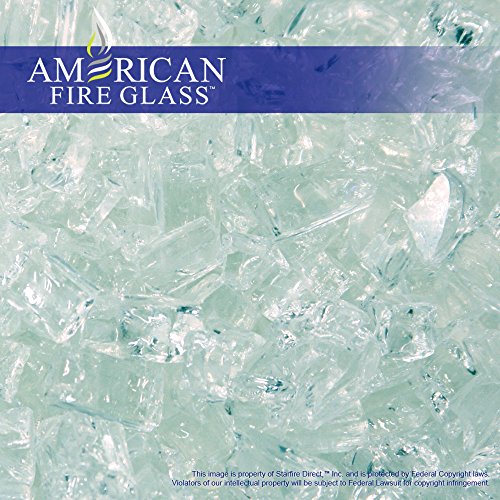 Starfire GlassÂ® 20-Pound Fire Glass with Fireplace Glass and Fire Pit Glass, 1/2-Inch, Clear Aqua