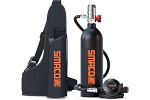 SMACO S400 1L Mini Scuba Tank – Portable Diving Tank for Snorkeling, Emergency Rescue, DOT Certified, Up to 20 Minutes of Air Supply, Compact & Lightweight