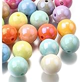 DanLingJewelry 350Pcs Random AB Color Plated Acrylic Round Ball Beads 13.5mm Chunky Bubblegum Beads for DIY Crafts Bracelets Necklace Earrings Making