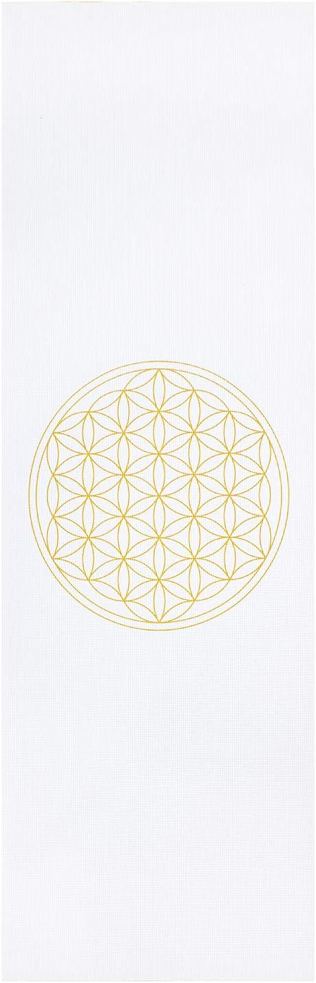Yogamatte LEELA COLLECTION, viele Farbkombinationen und Design-Prints, Sticky Mat, leichte PVC-Matte, ideal für Einsteiger (Blume des Lebens)