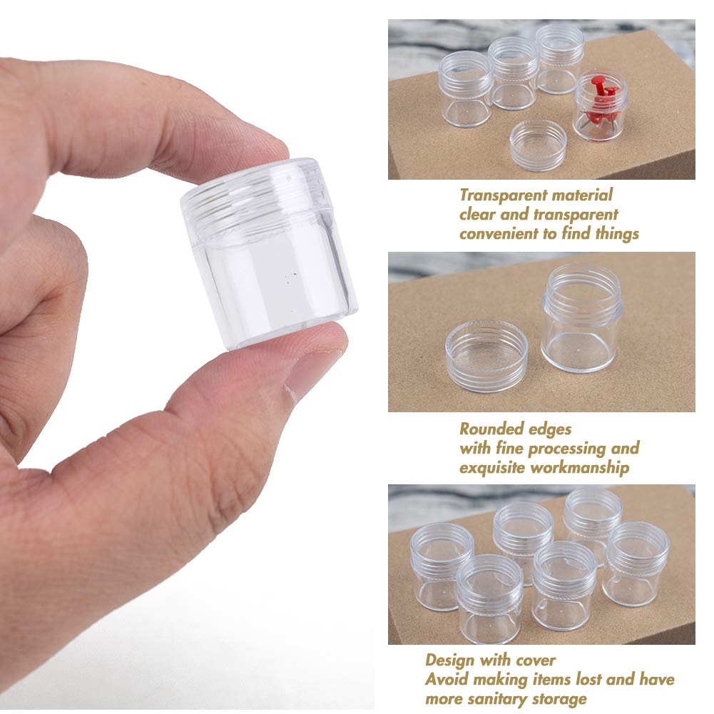 Embroidery Diamond Storage Box, 30PCS Small Clear Plastic Bead Containers with Lid for Jewelry Painting DIY Art Craft Rhinestones Sewing Cosmetic Nail Glitter Powder