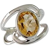 Myhealingworld 925 Sterling Silver Ring AAA Quality Natural Faceted Oval Gemstone Jewelry handmade Silver Ring Gift for her Birthstone Ring Jewelry