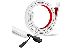 DBHXXMB-HH Floor Cable Cover, Low Profile Cable Hider for Wires, Self Adhesive Cord Hider for Wall, Cord Covers Wall Mounted Tv, for Offices, Gym, Exhibitions(White, 3.3 Feet)