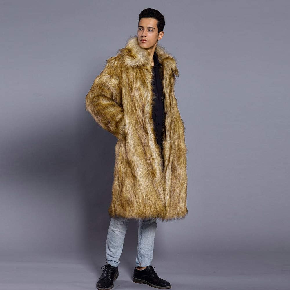 Fleece ThePass Mens Faux Fur Coat Warm 