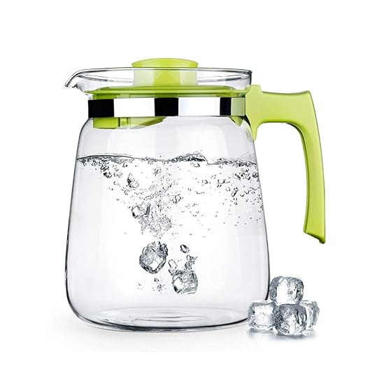 JANRON Jarra de Cristal de 1.5L/2L para Agua, Botella de Vidrio ...