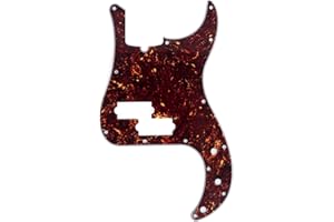 Musiclily Pro 13 Hole P Bass Pickguard for 4 String Precision Bass Modern Style, 4Ply Tortoise Shell