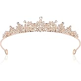 CUBACO Rhinestone Gold Tiara Crown for Woman Tiaras for Bride Flower Girl Tiara Crystal Crowns for Birthday Party Prom