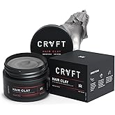 CRVFT 1oz Hair Clay – True Matte Finish - Medium Hold Styling Clay for Men – Natural Look - Texture & Volume, Reworkable Formula - 1oz oz Travel-Friendly Jar