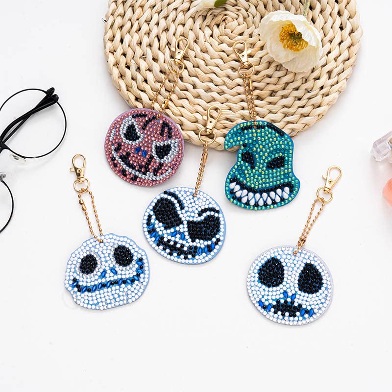 MingSH Diamond Painting Keychain,5 Pack DIY Rhinestone Keyrings Kits for Kids,Full Drill Crystal Cute Keychain Art Craft Key Chain Pendant for Handbag Charms Pendant Gift