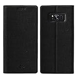Feitenn Samsung Galaxy S8 active PU Leather Flip Wallet Case with Stand Kickstand Card Holder Magnetic Closure Clear TPU Bumper Full cover Slim Shockproof Case for Galaxy S8 active (Black)