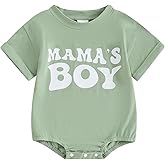 Socutebabe Newborn Infant Baby Boy Summer Outfit Mamas Boy Baby Clothes Boy Oversized Romper Shirts Short Sleeve Onesie