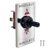 Five Oceans Boat Anchor Windlass Up/Down Switch Panel - Boat Anchor Windlass Toggle Switch, Boat Anchor Windlasses Switch, 12 Volts, SPDT 3-Terminal Switch, Stainless Steel Plate - FO3289