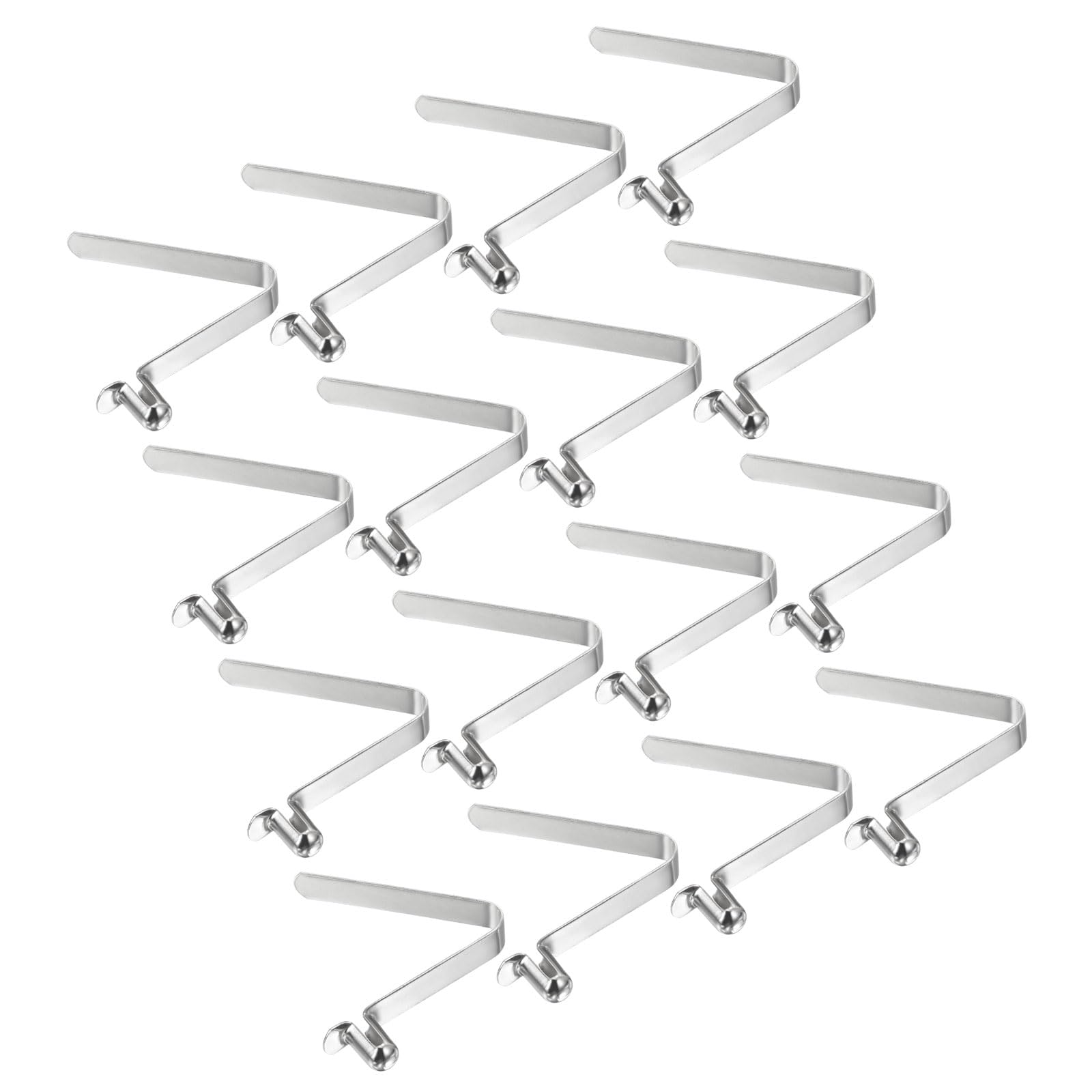 PATIKIL 8.5x5.5mm Kayak Paddle Snaps, 16 Pack Tent Pole Clips Steel V Shaped Single Pin Push Button Spring Clips Lock Tube Pole Clips for Camping Awning