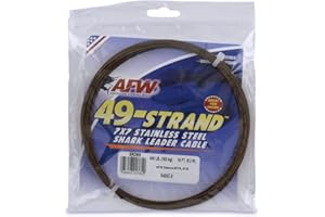 AFW American Fishing Wire 49 Strand, 7x7 Stainless Steel Leader Cable - Strong Heavy Duty Fishing Wire for Shark and Up to 900lb Test
