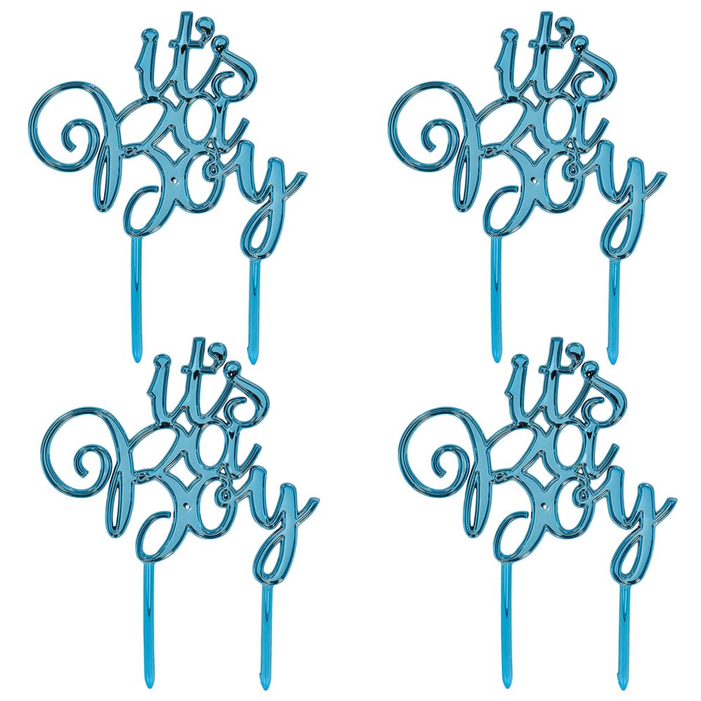 Amscan 100027 Plastic 12cm x 11cm It's a Boy Cake Topper, Blue