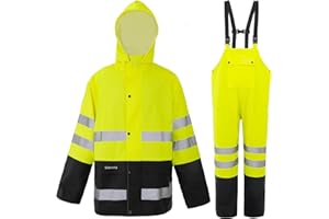 VUVEA Rain Suit For Men & Women Waterproof Heavy Duty Rain Gear Outdoor Work Fishing Jacket & Trouser Breathable Raincoats