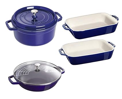 Staub. Juego de 4 Piezas de Color Azul: algodón cm 26 cm y ...