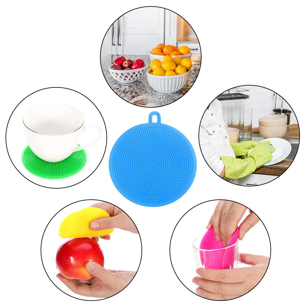 You&Lemon 6 Piezas Estropajos de Silicona de Limpieza Esponja de