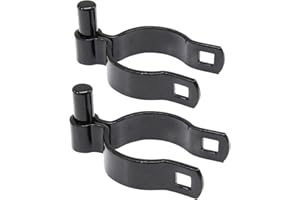 Ozark Fence - Chain Link Gate Post Hinge - Heavy Duty Pressed Steel - Includes Carriage Bolts & Nuts (Black Coated Steel, 2-3/8")