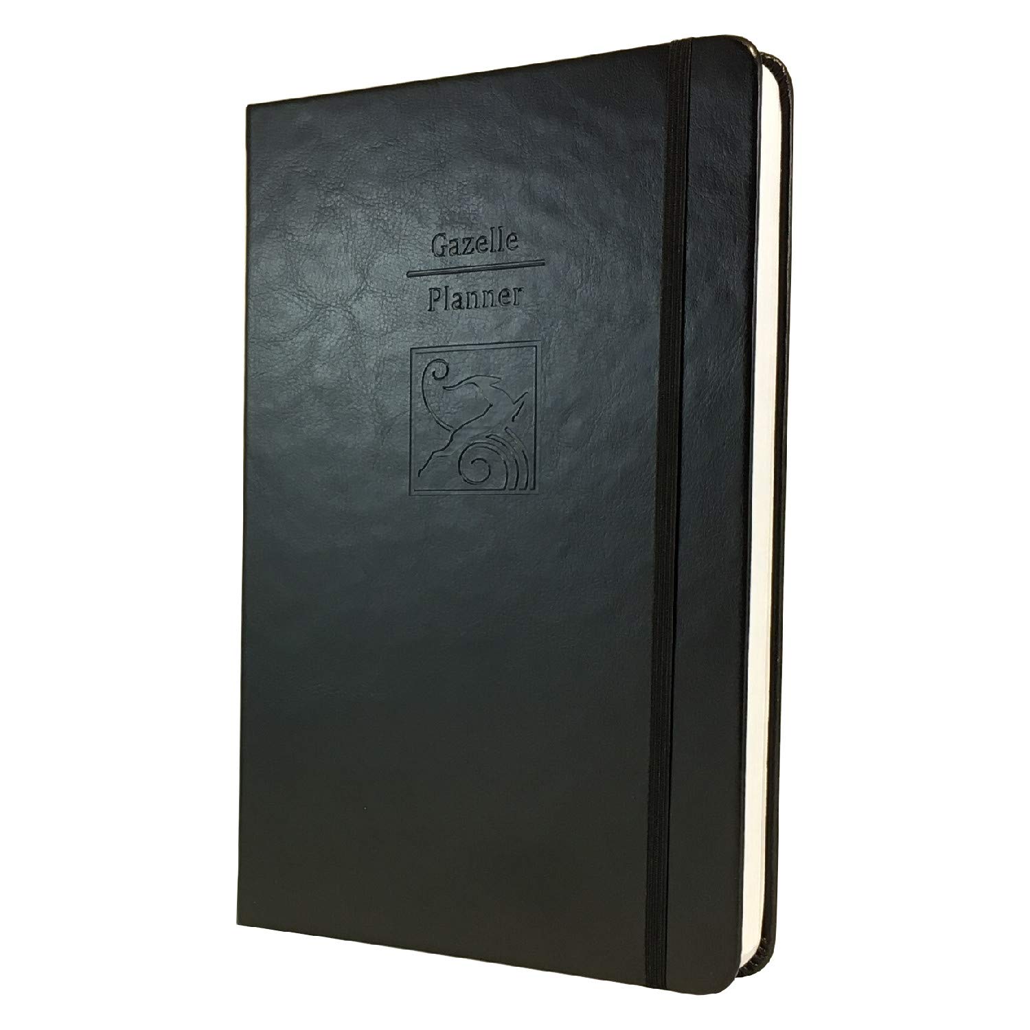 Gazelle Planner Pro - Guided Daily Planning to Improve Organization, Time Management & Success. Daily, Monthly & Weekly Goals, 6 x 9 inches, UNDATED Planner (Monday-Sunday) (Black)