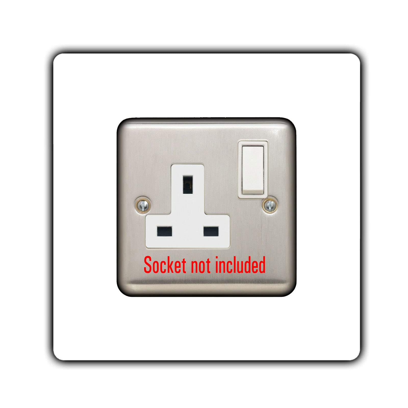 Single Socket Surround | Square | Acrylic Back Panel or Finger Plate | Light Switch Plug (White)