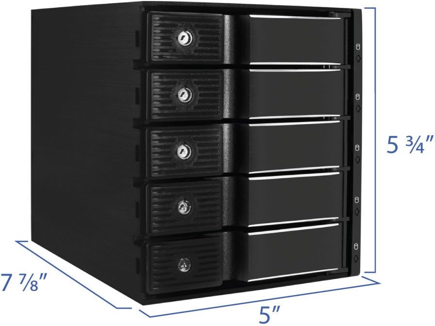 Kingwin SSHD Hard Drive Enclosure Internal 5 Hot Swap Bay Mobile Rack 3.5” SSD Hybrid HDD, Backplane Enclosure, Support SATA I-III & SAS I/II 6 Gbps: Computers & Accessories