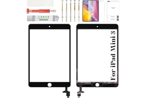 BEXUPULL for iPad Mini 3 Screen Replacement for iPad Mini 3 Digitizer Touch Screen Repair for iPad Mini A1599 Screen Replacement A1600 with IC Chip Black(Without LCD)