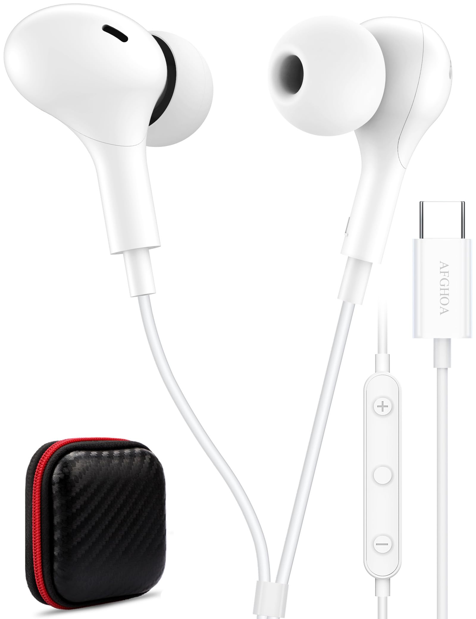 Photo 1 of USB C Headphone for Samsung S23 FE S22 S21 S20 A53 A54 Wired Earbuds Magnetic in-Ear Type C Earphone with Microphone Volume Control Bass Stereo Noise Canceling for iPhone 15 Pro Max Pixel 6 6a 7a 8 5