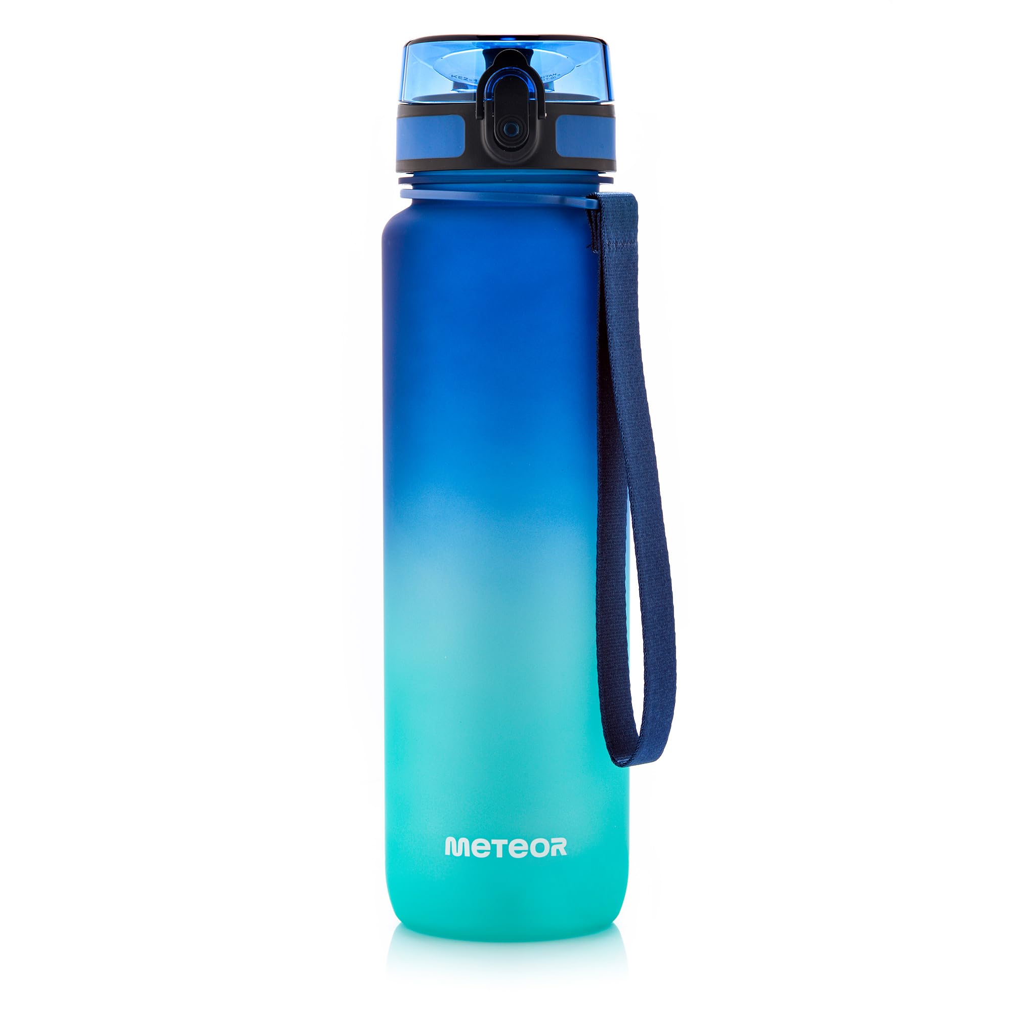 meteor Water bottle 1000 ml – Secure flip lid with lock for daily hydration – Durable and practical sports water bottle for training and travel – Sport water bottle Blue/Turquoise