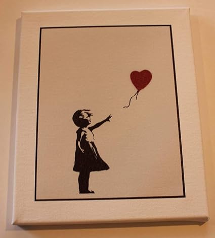 Amazon 人気商品 バンクシー Banksy Canvas アートキャンバス 風船と少女 有名 人気 シュレッダー ストリートアート ポスター 模写 おもちゃ おもちゃ