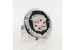 Au-TOMOTIVE GOLD Classic 3D Logo Tow Hitch Cover Plug for Cadillac (Black)