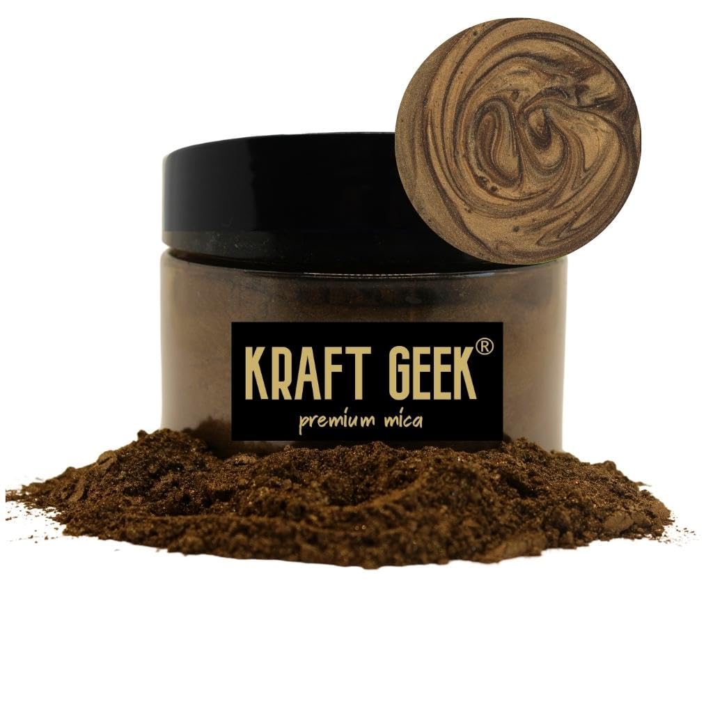 Premium Bronze Mica Powder 50g. Powder Dye for Epoxy Resin Pigment Natural Soap Colouring, Candle, Slime, Bath Bombs, Makeup, Nail, Fabric, Fabric dye, Wax Melts etc.