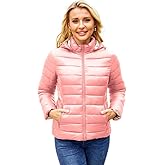 MODERN BUBBLE Lightweight Puffer Jacket Womens Winter Coats with Hood Packable Down Jacket Women Quilted Coat