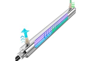 Tesiplz 12W Inline UV Light for Aquarium 500 Gallon,Stainless Steel UVC Fish Tank Pond Algae Control Ultraviolet Filter Clarifier Machine for Cold Plunge,Drinking Water(AQUV-12W)