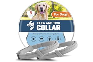 UDyoude Flea Collars for Dogs, Tick Collar for Large Dogs, Adjustable Dog Flea Collar with 8 Months Prevention, Comfort Fit for Large Dog-2 Pcs