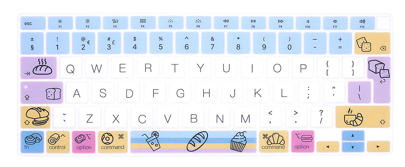 MMDW Stylish Keyboard Cover A2179 Silicone Protective Skin Keyboard Protector for MacBook Air 13 inch with Touch ID A2337 M1 Chip European Layout,Bread