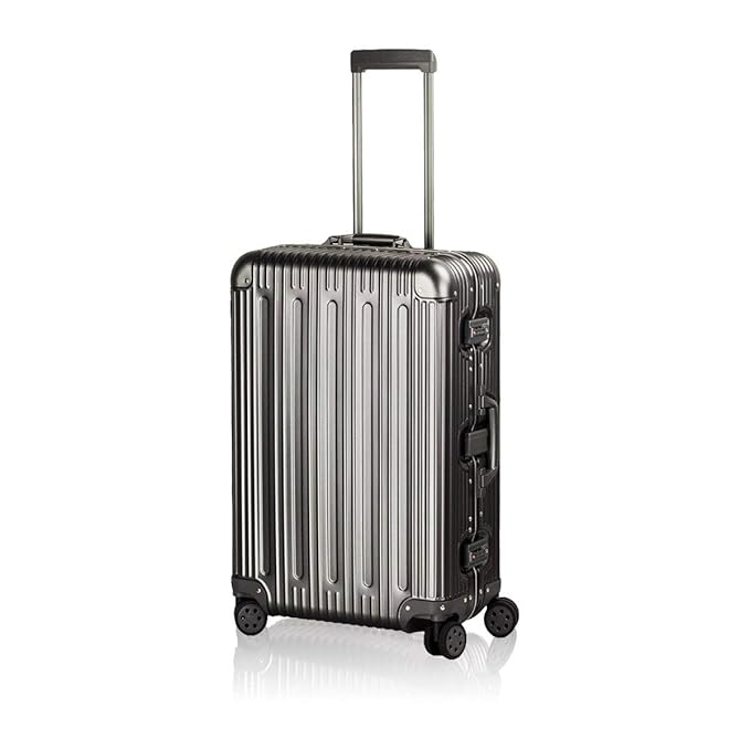 Travelking Aluminum Luggage Carry On Spinner Hard Shell Suitcase