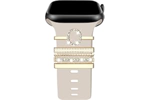 Kakurookie Decorative Rings Loops Compatible with Apple Watch Silicone Bands Charms 45mm 44mm 42mm 41mm 40mm 38mm iWatch Seri