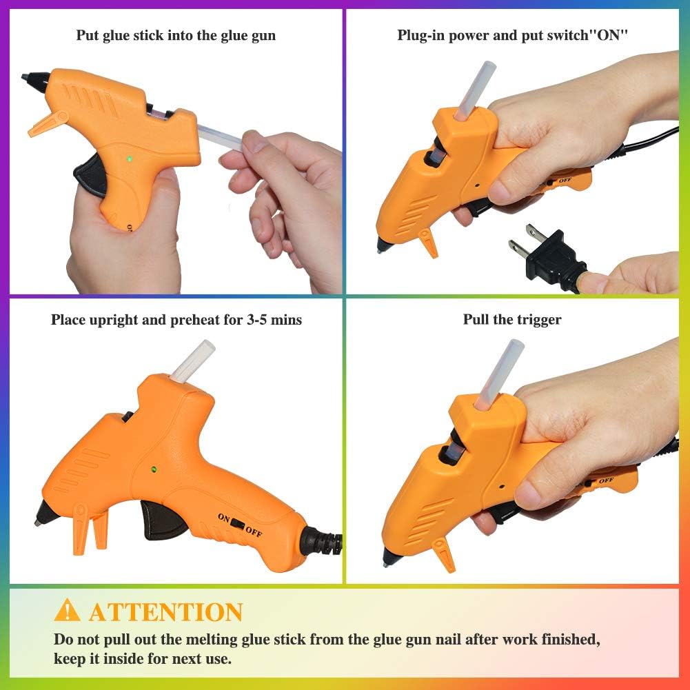 Mini Hot Glue Gun, Hot Glue Gun for Kids 20W High Temperature Mini Size Hot Melt Glue Gun Kit with 18 pcs Glue Sticks for Packaging, Quick Home Repair, DIY & Crafts and Festival Decorations