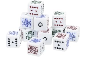 ibasenice Poker Sided Games - 16mm 6- Sided Poker Dice 12pcs Game Dice for Poker Game and Card Games