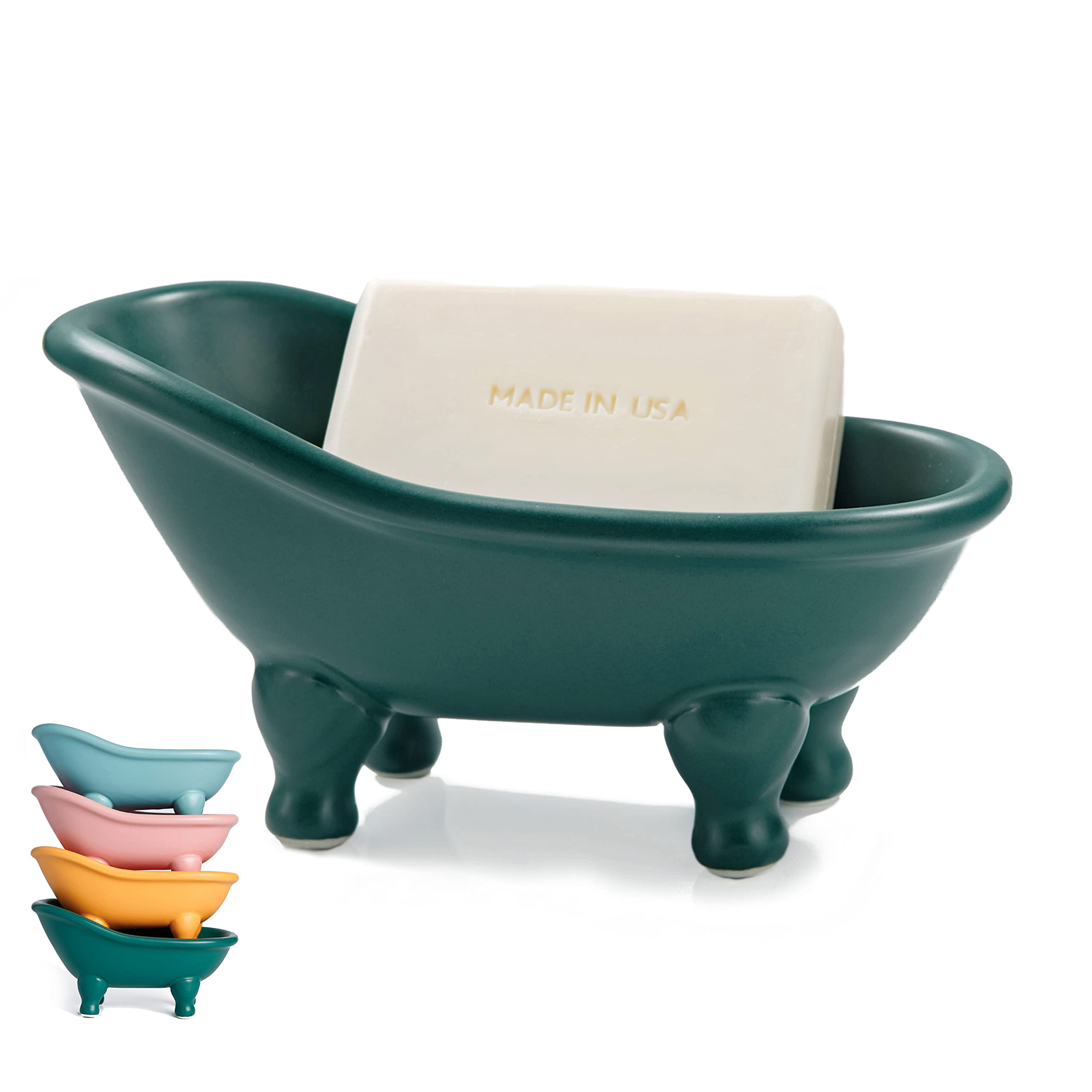 1 Piece 5.6" Colorful Ceramic Mini Clawfoot Bathtub