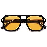 SOJOS Retro Thick Polarized Aviator Sunglasses for Women Men, Large Trendy Bold Square Pilot Shades SJ2385