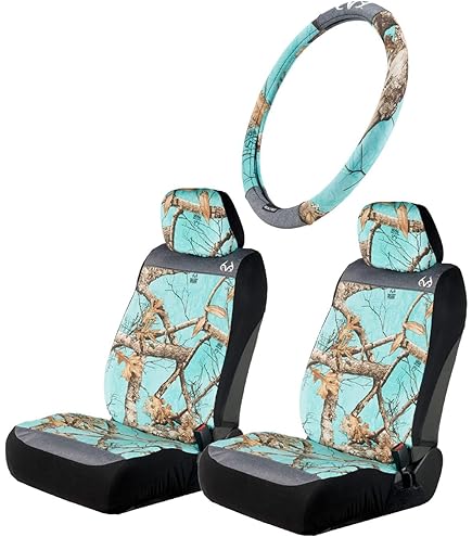 Jeiento Highland Cow Car Seat Covers Full Set Sunflower Steering Wheel Cover Safe Belt Pads Coasters Center Console Cover Keychain, Set Of 13 Automobile Interior Sets For Women Men