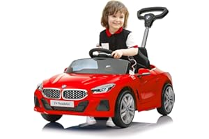 Voupou Push Ride-on Car for Toddlers 1-3, Licensed BMW Z4 Toddler Push Car with Adjustable Push Rod/Horn Music/Silent Wheel, Push Car for Baby Birthday Gift (Red)
