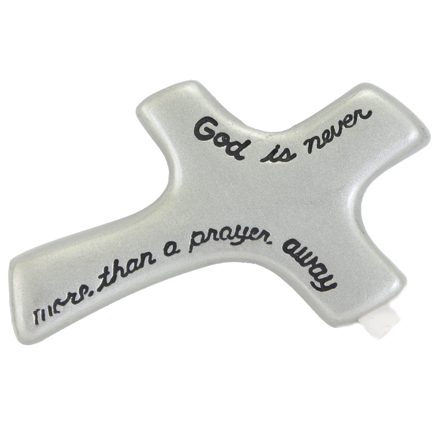 Cathedral Art God is Never More Than A Prayer Away Palm Cross, 2-7/8" x 1-7/8"