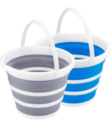 SAMMART Collapsible 5L Cleaning Bucket - Foldable Rectangular Pail For Camping, Car Wash, Beach - View #5