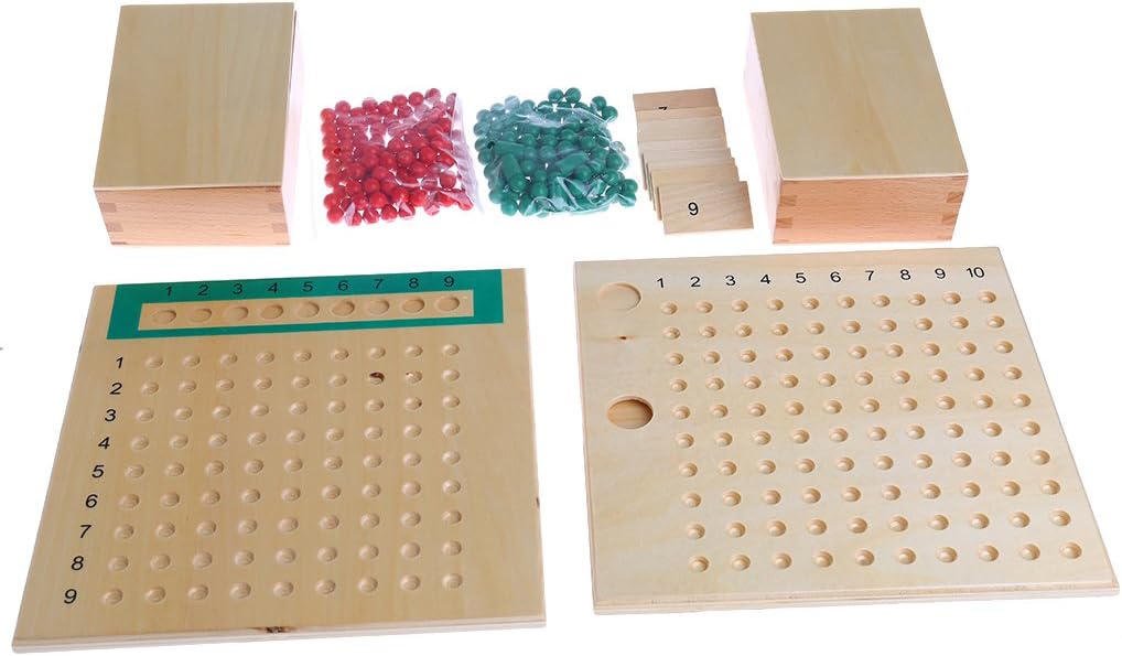 Abicial Montessori Mathematics Material Multiplication Bead Board Educational Toys for Kid