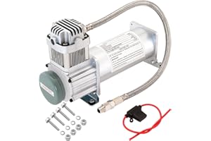 Vixen Horns Heavy Duty Onboard Air Compressor 200 PSI. Universal Replacement for Truck/Car Train Horn/Suspension/Ride/Bag kit/System. Fits All 12v Vehicles like Semi/Pickup VXC8301