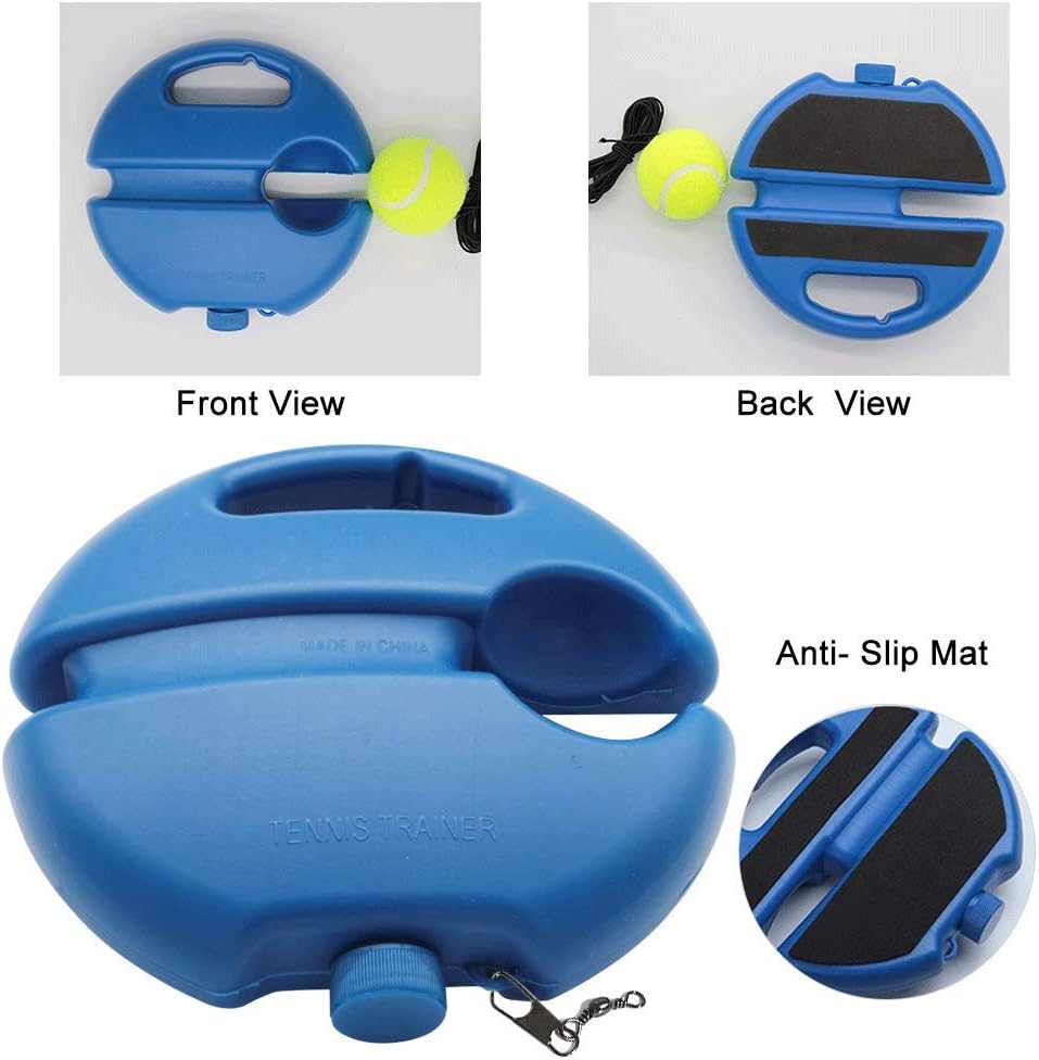 SIEBIRD Tennis Trainer Rebound Ball - Solo Tennis Self-Study Practice Trainer Gear - Complete Tennis Rebounder Tennis Training Equipment Kit with 2 Elastic Ropes & 2 Balls, 1 Trainer Base : Sports & Outdoors