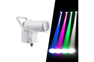 MAD OWL 12w RGBW Dmx Pinspot Light Disco Ball Spotlight, Disco Ball Lights Pinspot Led Dmx Spot Light, Led Pinspots Narrow Beam Spotlight for Disco Mirror Balls